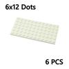 6Pcs 6x12 Dots Thin Base Plate Building Blocks Baseplate Create Classic MOC Bricks Construction Parts Compatible With 3028 Toys