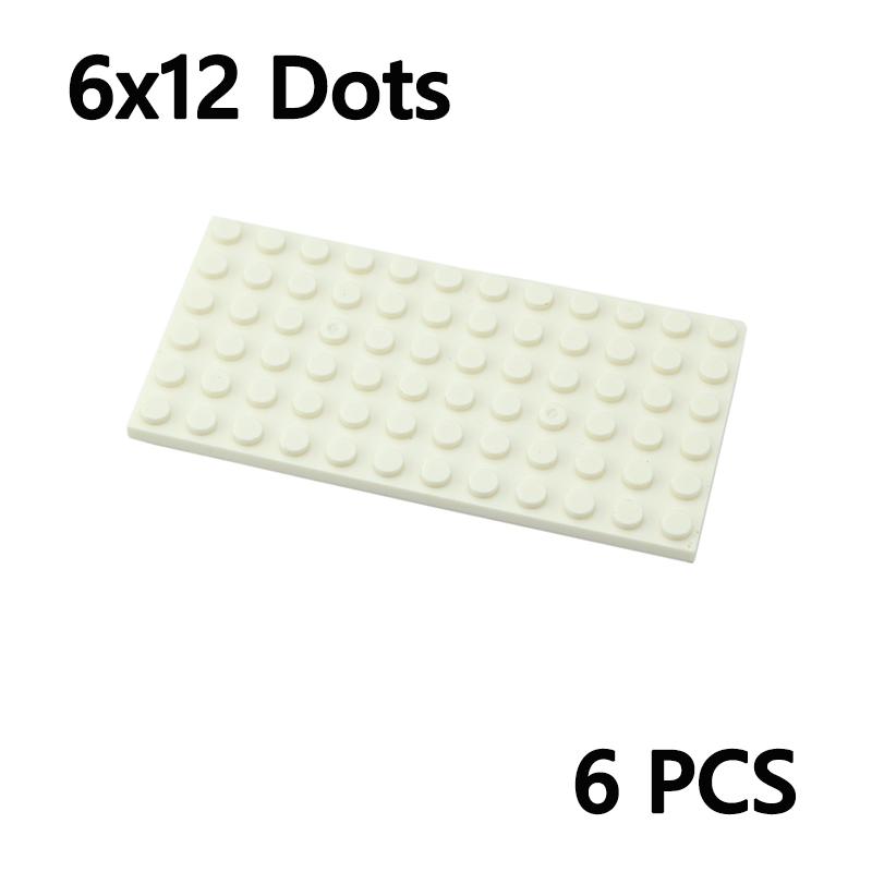6Pcs 6x12 Dots Thin Base Plate Building Blocks Baseplate Create Classic MOC Bricks Construction Parts Compatible With 3028 Toys