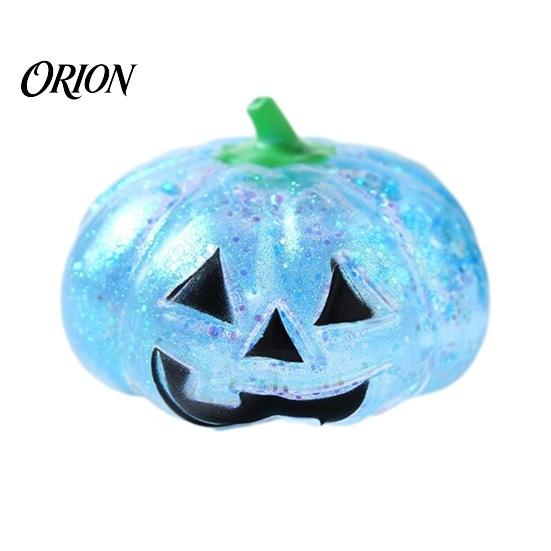 Sparkly Pumpkin Toy 1/4Pcs Halloween Stress Relief Toy, Smiling Head Squeeze Anti Anxiety Toys Clear Glitter Office Desk for Relieve