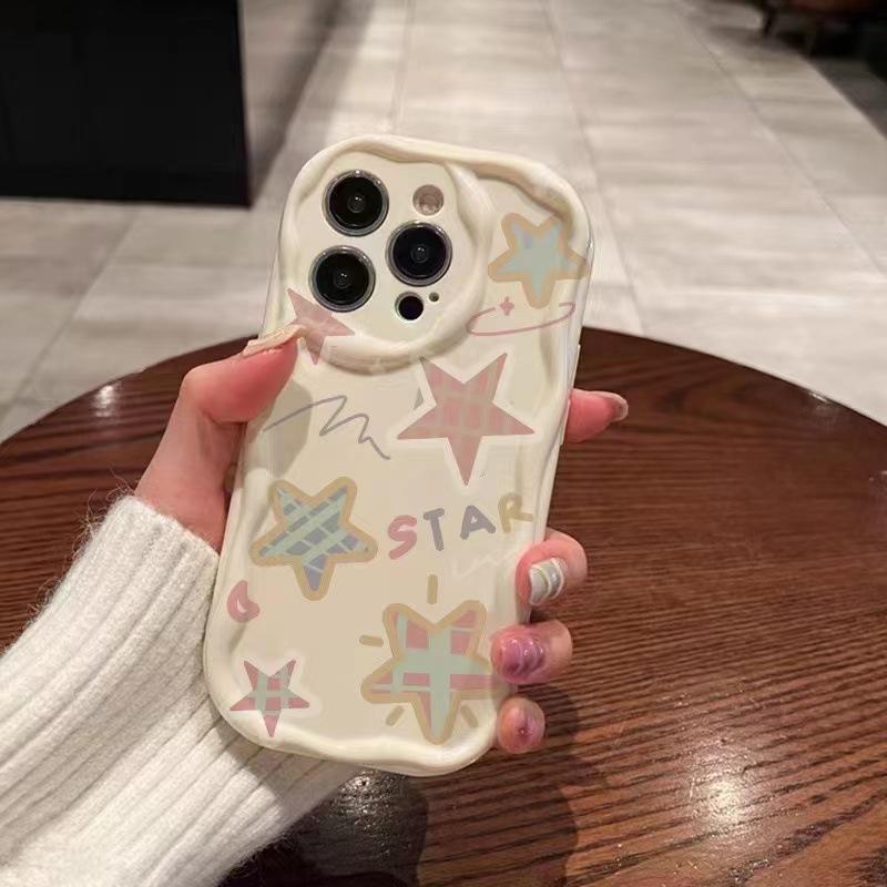 Colorful Plaid Star Creative Mobile Phone Case Mobile Phone Protective Cover for iPhone 15 14PLUS 13 12 11 X XS XR