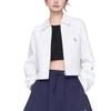 MLB Solid Color Polo Collar Zipper Long Sleeve Loose Jacket Women jackets 3FDKV0361-07IVS