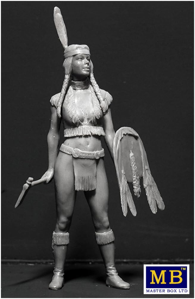 Master Box 1/24 Scale Pin-Up Series Thunder Spirit Western Indian Girl Plastic Model Kit MB24019
