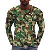 3D Printed Camouflage T Shirt For Men Hidden Tree Pattern Tees Spring Autumn Casual Loose T-Shirts Long Sleeves Round Neck Tops