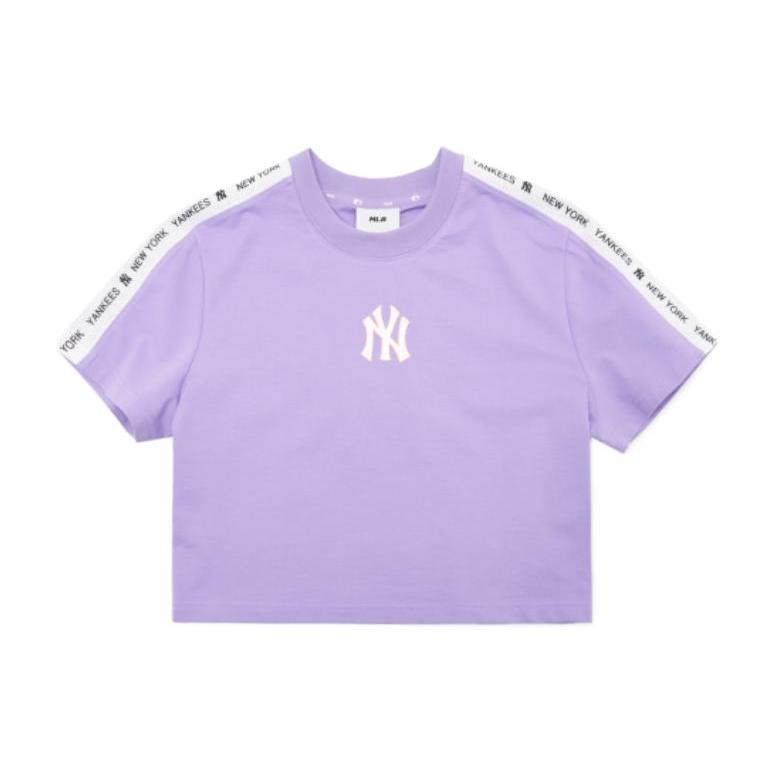 New MLB Crop Tops Women's Purple 3FTSA2023-50PPN