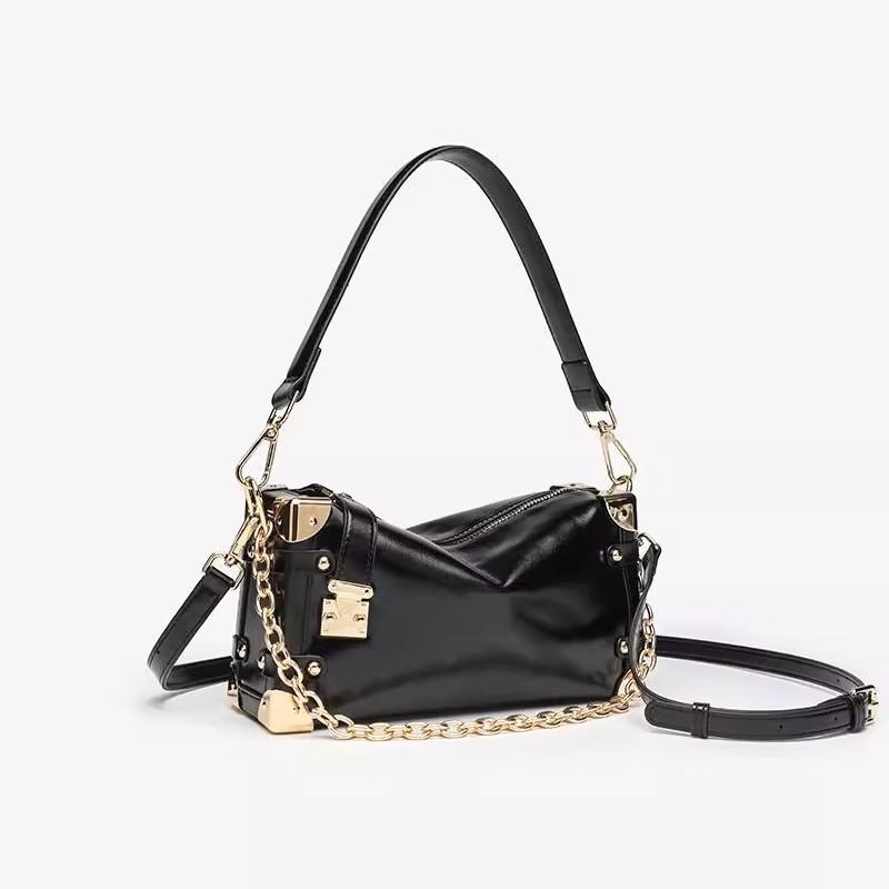 Premium retro chain underarm soft leather box bag women's autumn and winter new niche crossbody shoulder bag