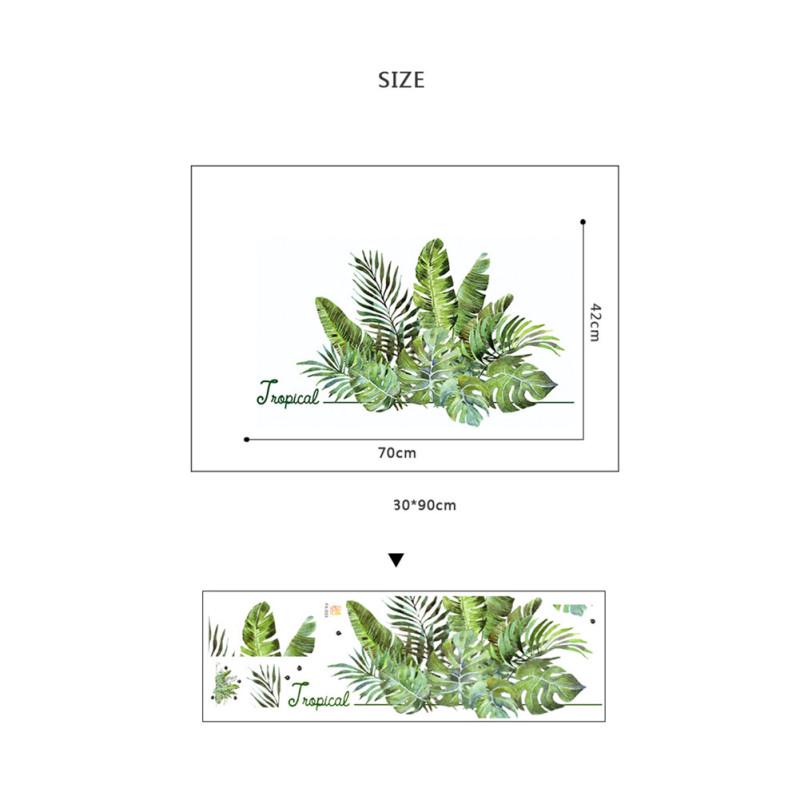Tropical Leaves Plant Wall Stickers for Home Nursery Room Decoration Art Mural