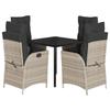 VidaXL Garden Dining Set with Cushions 5 Pcs, Table and Chairs with Adjustable Backrest, Outdoor Furniture, 3213470