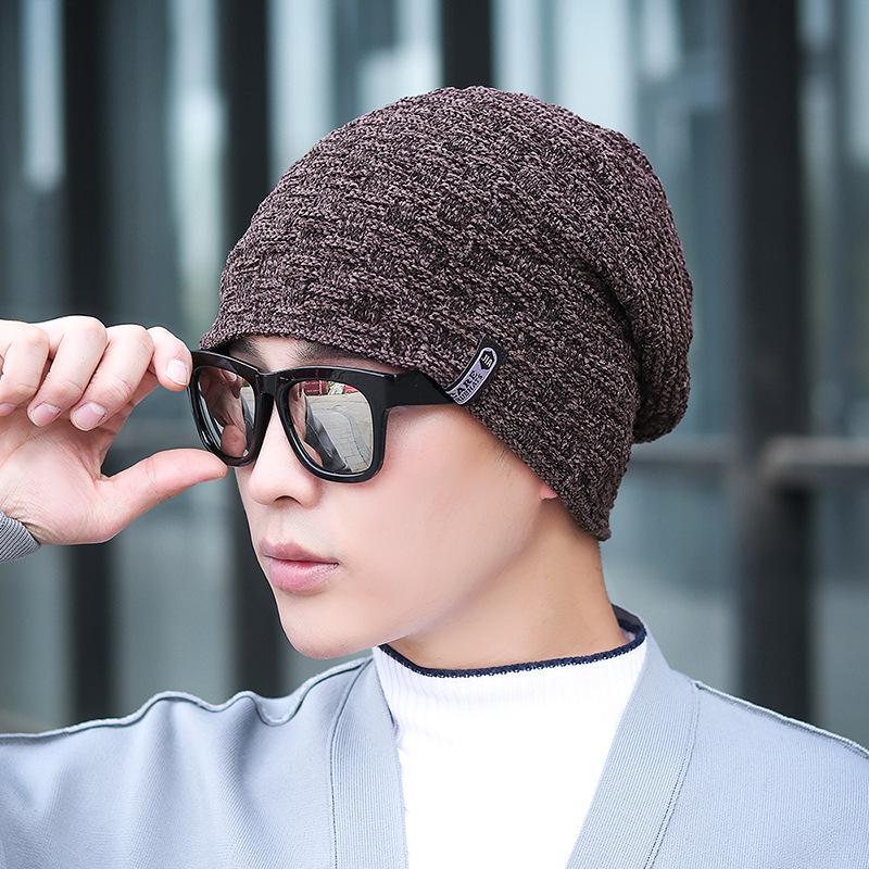 Winter Hats for Men Thick Warm Beanies Solid Cap Autumn Chenille Beanie Cotton Outdoor Cycling Windproof Cap Bonnet Casual Hat