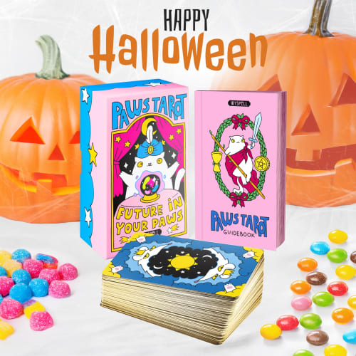 Wyspell Cat Tarot Cards: 78-Card Tarot Deck with Beginner's Guidebook - A Unique Deck for Cat Lovers and Enthusiasts