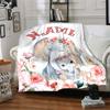 Elephant Floral Home Customize Your Name Blankets Comfortable Soft Lightweight Multiseasonal Blanket For Picnics Sofas Offices Beds Living Rooms