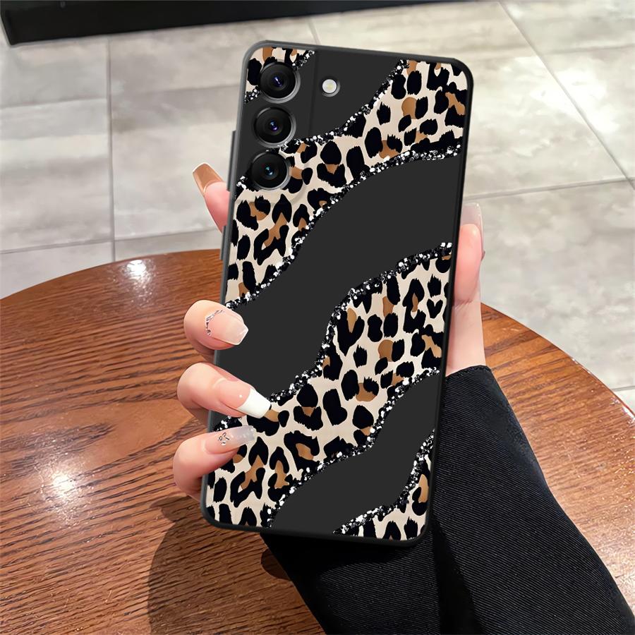 Minimalistisches Leopardenmuster Handyhülle Case für Samsung Galaxy A23 A13 A25 A16 A55 A41 A37 A12 A53 A17 A52 A36 A73 A51 A05 A70 A06 Galaxy A23 black