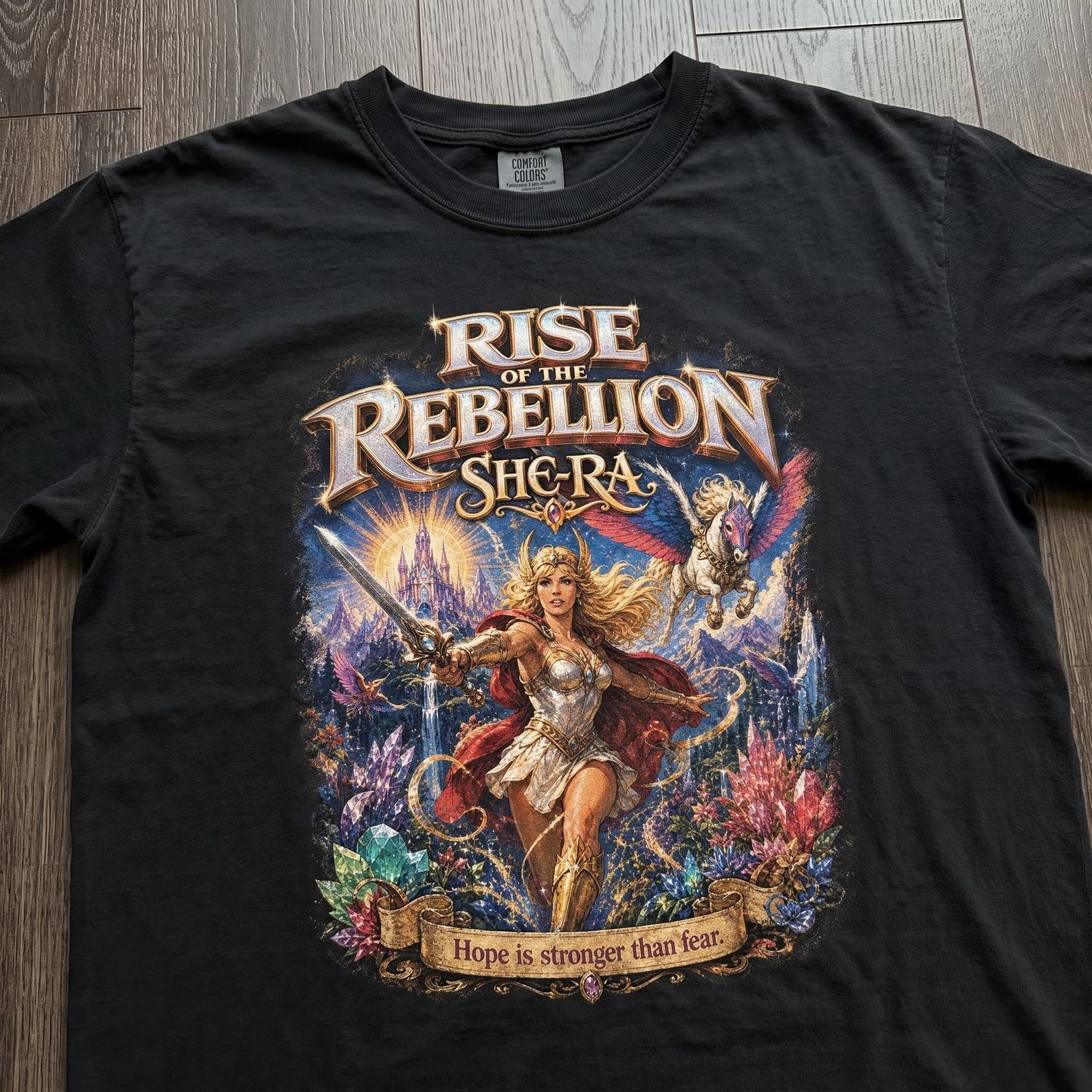 She-Ra Rise of Rebellion T-Shirt | Classic Fantasy Art Unisex Tee 2XL