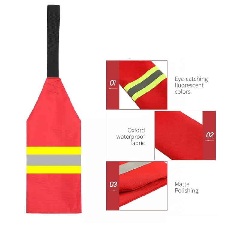 Kayak Warning Flags with Webbing Safety Tow Flags Canoes Redness Warning Flags for Kayak Towing Canoes Truck Enduring