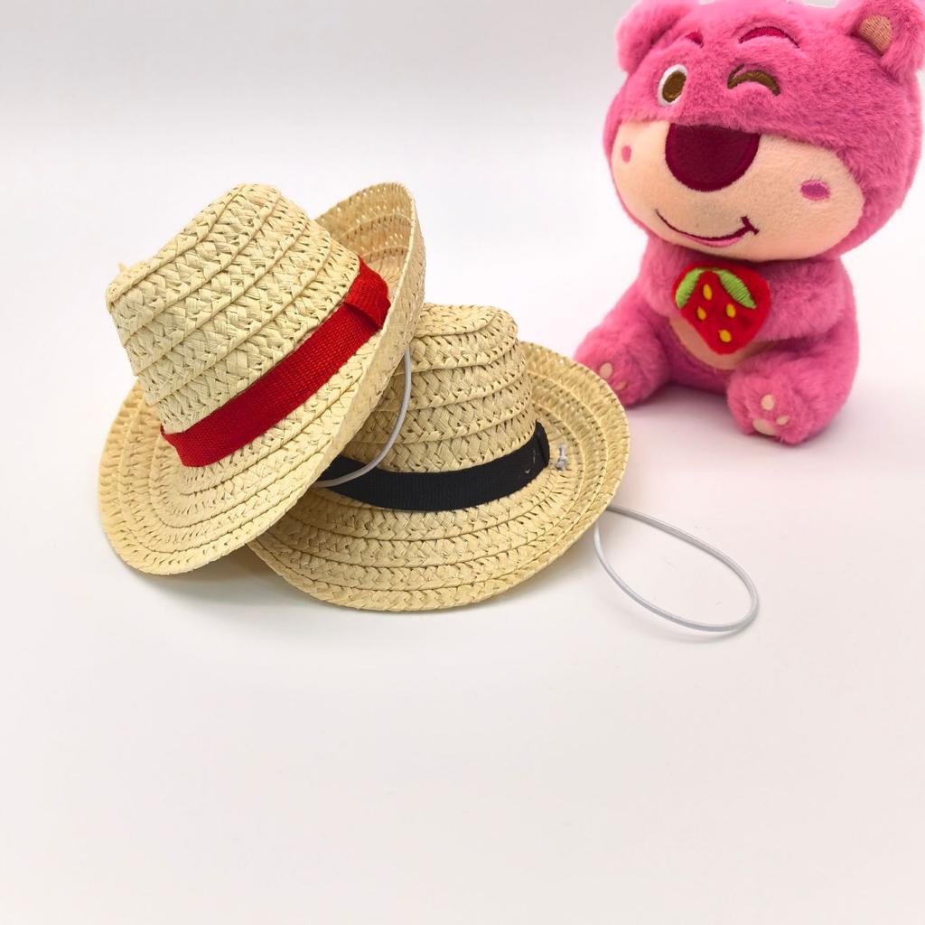 Straw top hat pet hat summer cat sunscreen straw hat toy accessories mini pet jazz hat