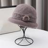 New Autumn and Winter Old Men's Hat for Women Knitted Versatile Warm Korean Version Rabbit Hair Thickened Fashionable Wool Pot Hat Grandma Style