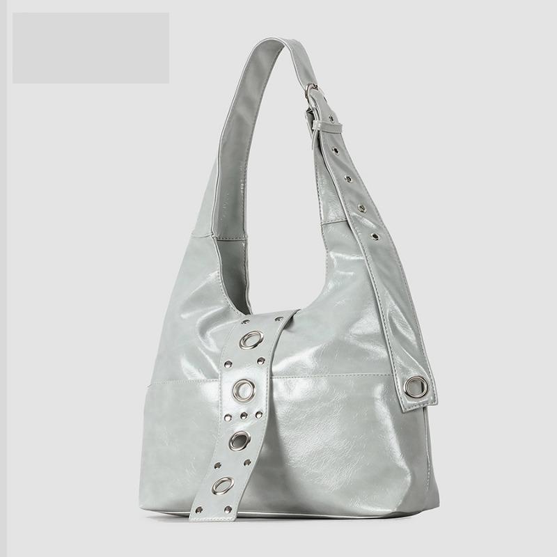 Tote Bag Punk-style Motorcycle Bag Crossbody Single-shoulder Bag Women's Retro Half-moon Handbag