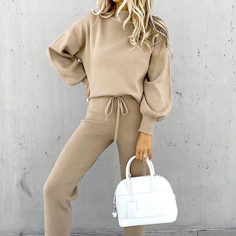 2022 Damen Rollkragenpullover und Hose Zweiteiler - Herbst/Winter Mode
