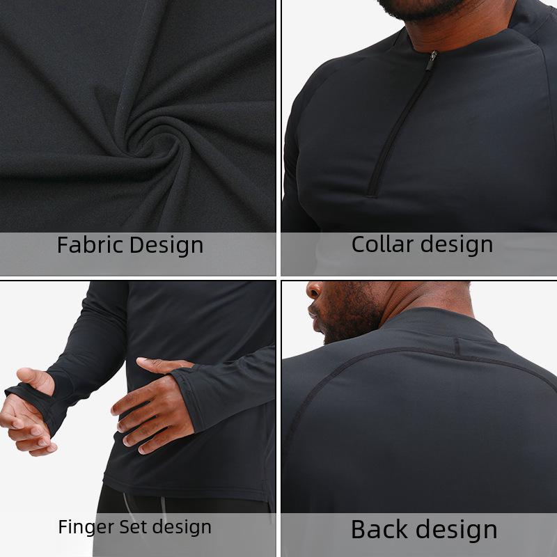 Herren Schnelltrocknende Langarm-Fitness-Tops für Basketball, Laufen und Outdoor-Sportarten