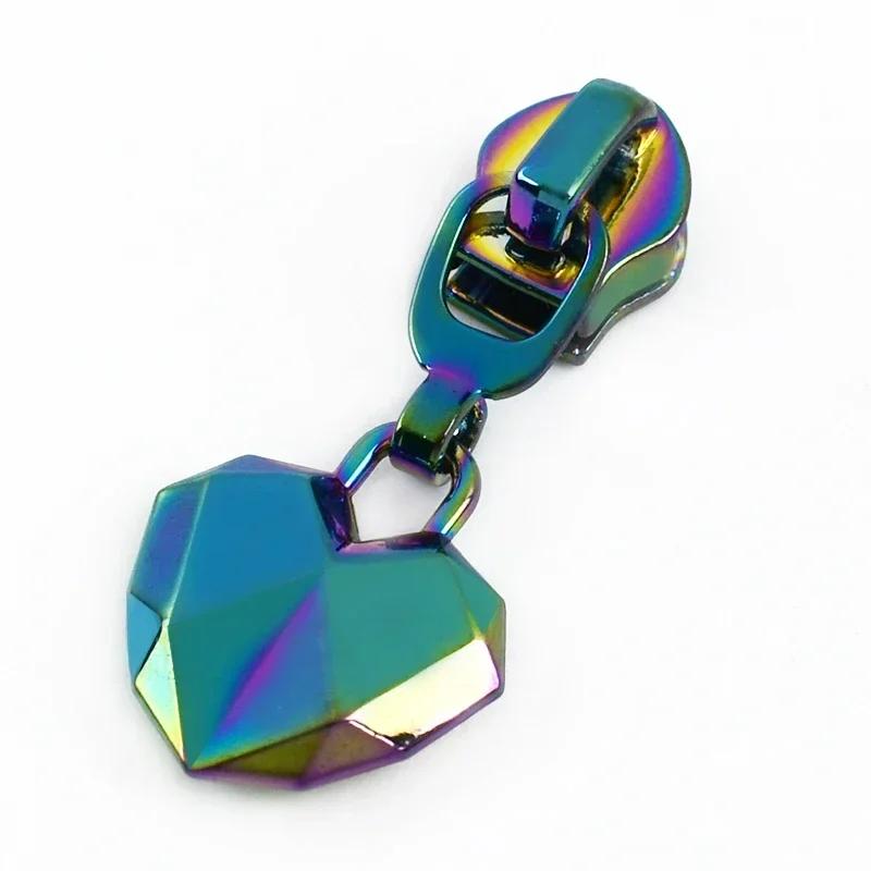 Meetee 5-50 Stück 5# Nylon Reißverschlussanhänger Kleidung Taschen Reißverschlüsse Reparatur Schieber für Plastikreißverschlüsse Herz Reißverschlusskopf Griff Nähzubehör