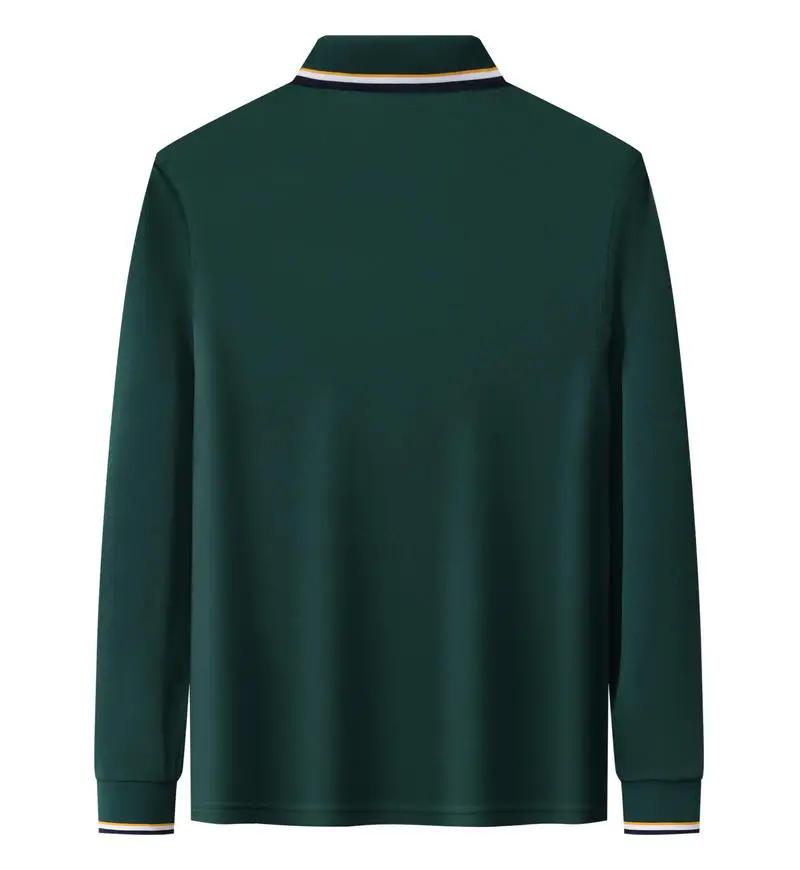 Men'S Clothing Brand Lapel Polo Shirt Long Sleeve T-Shirt High Quality Autumn Winter Solid Color Casual Breathable Top Unisex