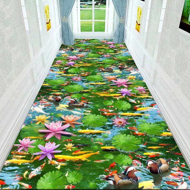 3D Long Corridor Carpets Anti-Skid Floor Mat for Hallway Living Room Home Decoration Hotel Lobby Rug