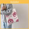 Bag Tote Canvas Large Capacity Casual With Lotso And Letter Print For Daily Use