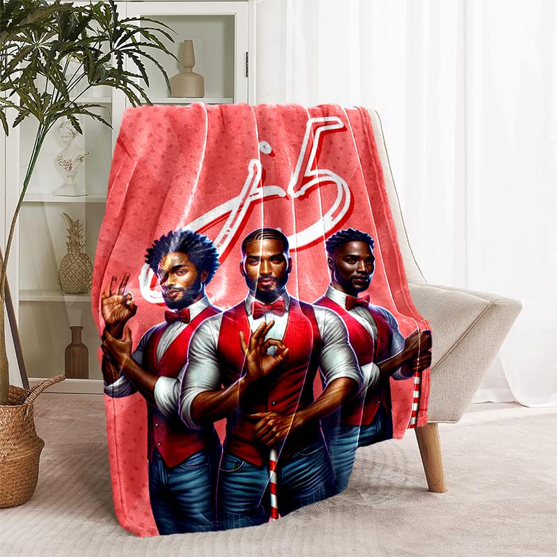 1pc Blanket Delta Sigma Theta logo Print Design, Lightweight Blanket for Sofa, Bed- Soft &Warm, Gift for All Seasons like Christmas, Halloween