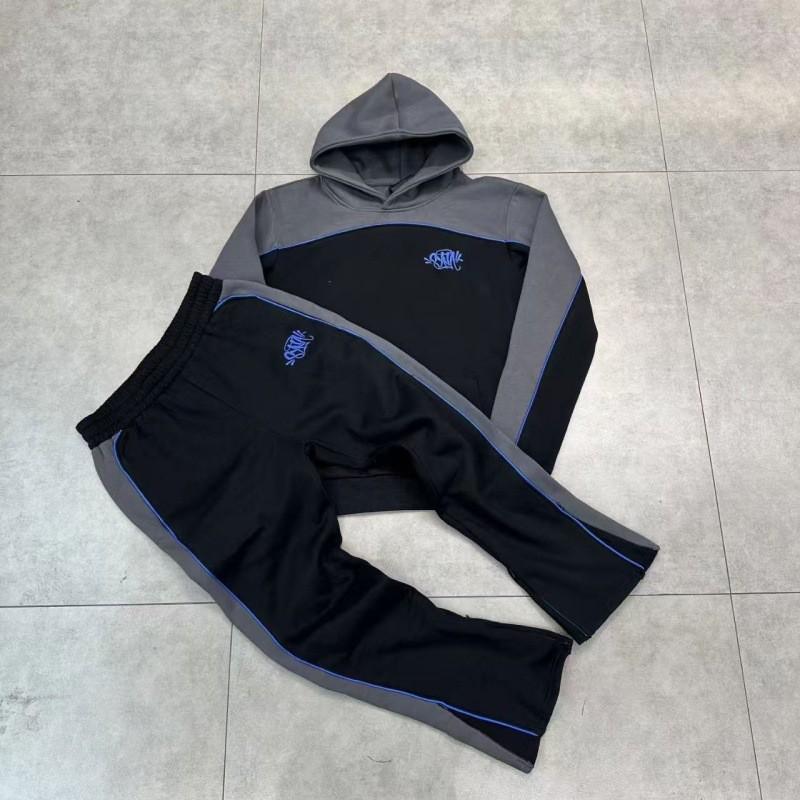 Drill Syna World Mens Hooded Sweatshirt Jogger Set Embroidered Streetwear