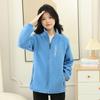 Autumn and Winter Polar Fleece Jacket Women's Casual Stand-up Collar Fleece Thickened Cardigan Sports Outdoor Warm Sweater