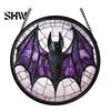 Unique Wall Hanging Art Retro Halloween Pendant, Ghost/Bat/Spider Web/Pumpkin Head Print, Old School Horror Room Decor Vintage Acrylic Ornament