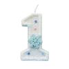 Winter Snowflake Themed Birthday Number Candle with Glittering Sequins For Parties Cakes And Special Occasion Decoration