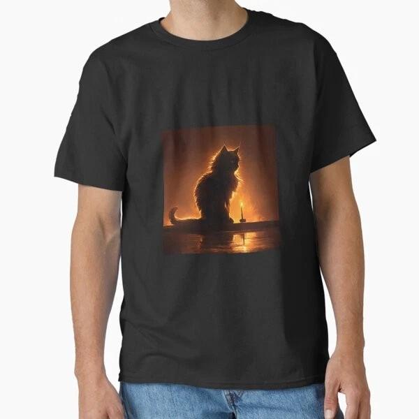 Cat Owner Aesthetic Cat Cat Silhouette Cla Made In Usaaus Tshirt S2xl S