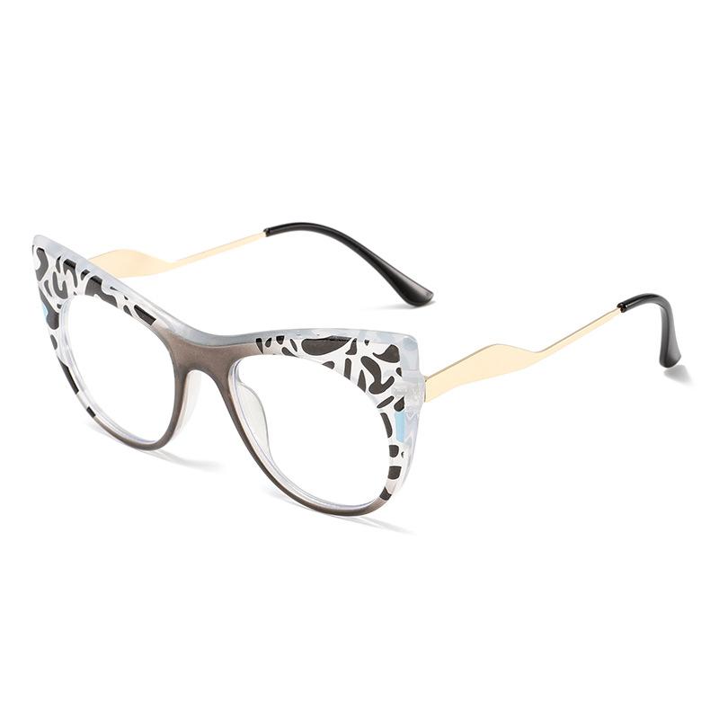 

New Leopard Print Frame Hyperopic Photochromic Anti Blue Ray Femal Trend Sunglasses Presbyopic Short Sight Prescription Glasses Single Version&1.56&Anti Blue Ray чорний