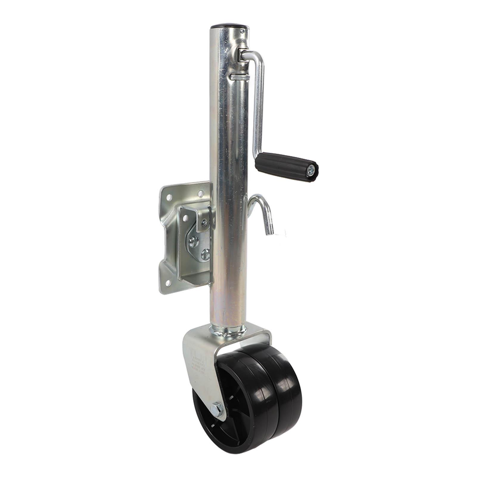 Dual Wheel Trailer Jack 1500lb Boat RV Strengthened Lift Adjustment Double Wheel Caster Jack Galvanized steel