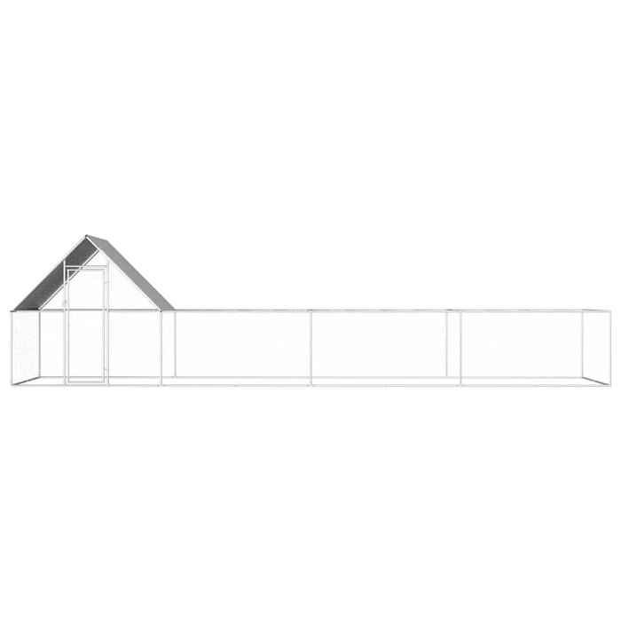 VidaXL Poulailler Enclos Clapier Cage Animaux Lapin Canard 8x2x2 m Acier 144558