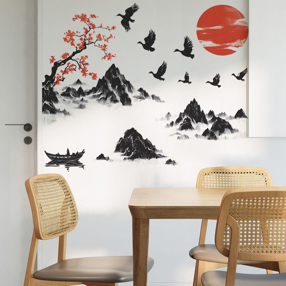 Autocolant Autocolant Pictură Peisaj Tapet Stil Chinezesc Pentru Decorarea Casei