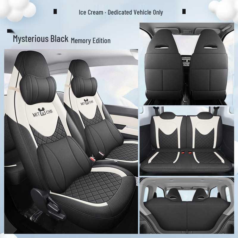 Chery Ice Cream Car Seat Cover - Full Coverage for All Seasons, Fits 25 QQ Models, Ideal for Female Car Interior Decoration.