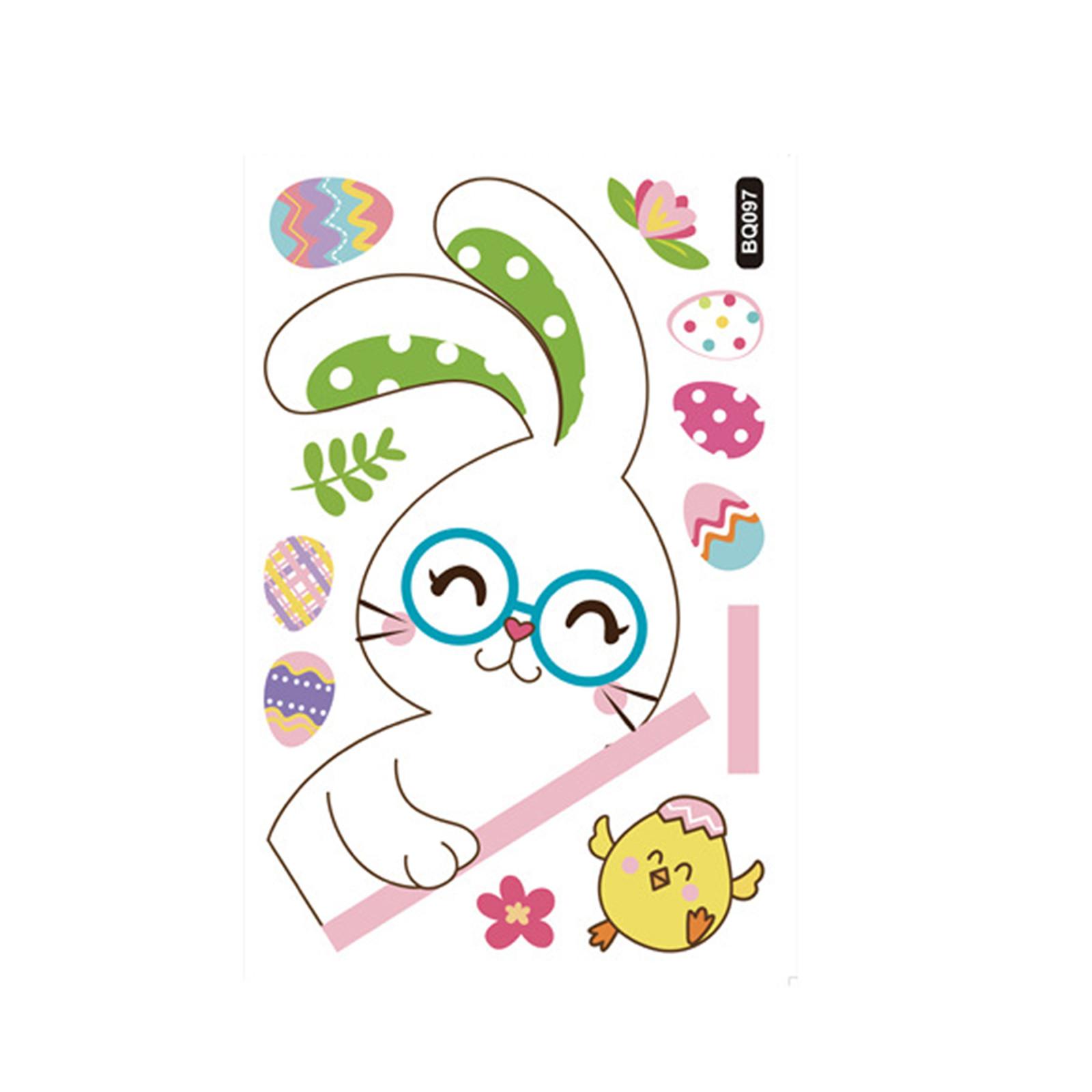 Easter Window Clings Easter Eggs Bunny Chick Carrot Window Stickers Reusable Spring Easter Window Stickers L
