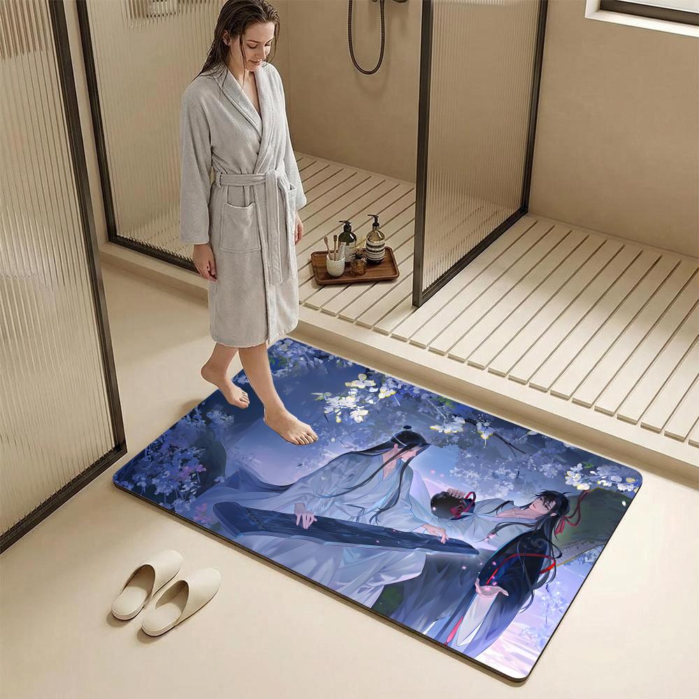 Anime M-MoDaoZuShi Floor Mat Diatomite Bath Mat – Highly Absorbent, Non-Slip, Quick-Drying Bathroom Rug