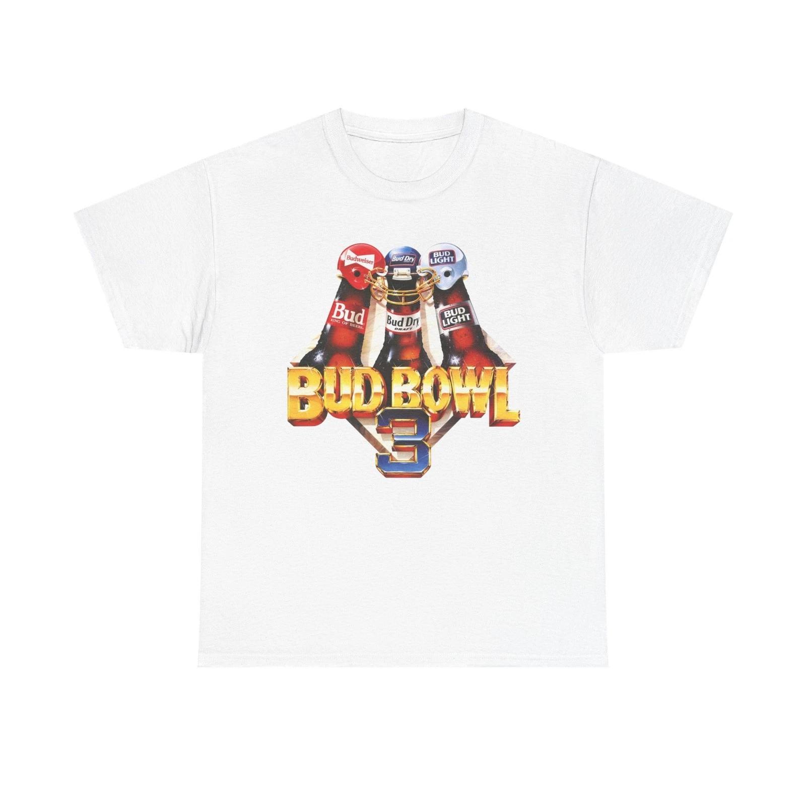 

Bud Bowl Vintage Beer Graphic T-Shirt Unisex Heavy Cotton Tee Gift NEW 4XL