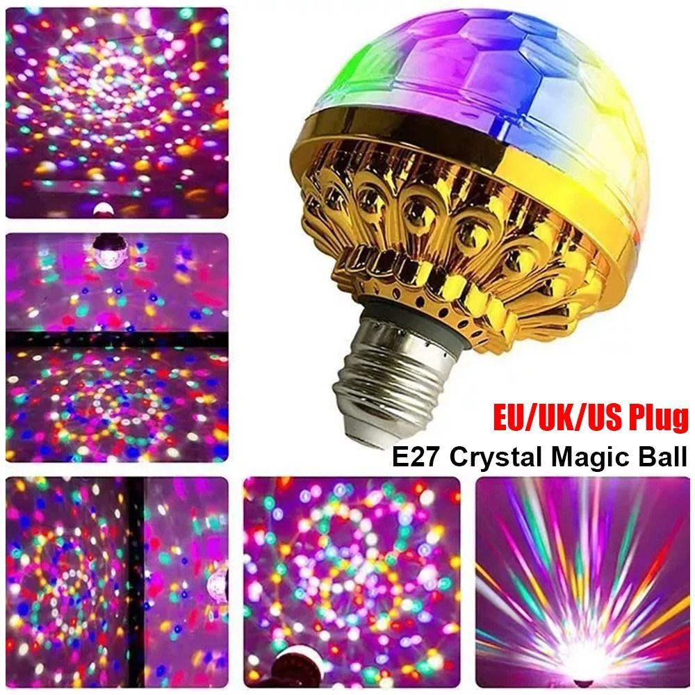 1Pcs Crystal RGB Projection Lamp E27 DJ Disco Ball Light  Wedding Lighting