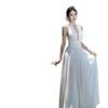 French High-end Collar Neck Halter Dress for Women's Summer New Waist and Thin Temperament Elegant Long Skirt