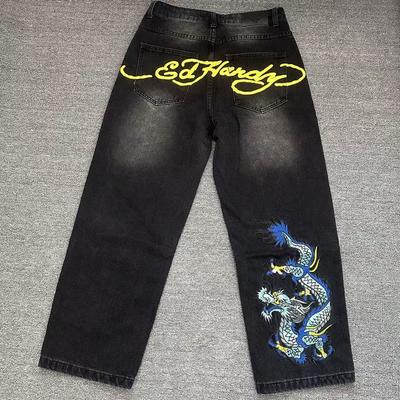 ZYLLO High Street Hip-hop Embroidery Niche Design Stylish Jeans Trousers