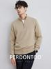 Luxurious, Soft, and Skin-friendly Men's Slim-fit Half-zip Stand-collar Wool Sweater; Thickened for Warmth In Autumn and Winter.