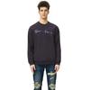 Versace Letter Print Crew Neck Pullover Long Sleeve Sweatshirt Men Sweatshirt Dark-Blue 10015061A01110-1U610
