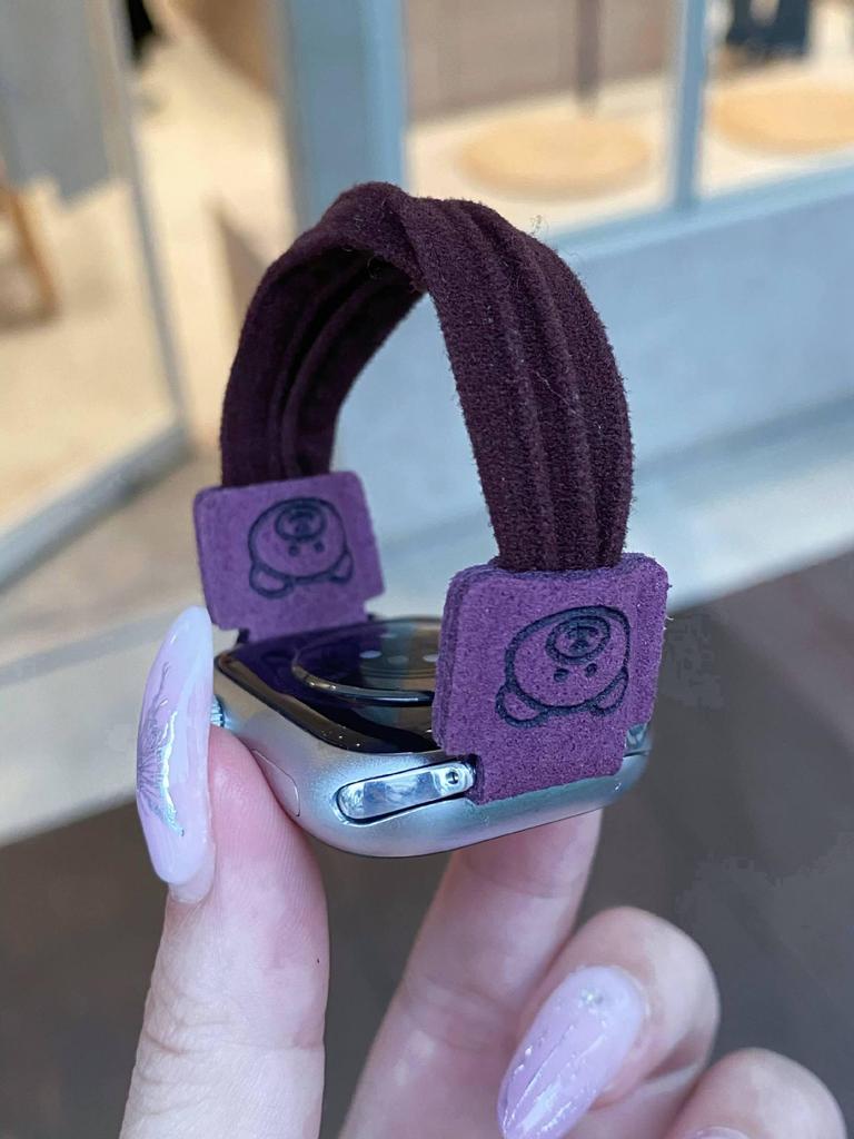 Compatible Band for Apple Watch S10, Ultra, iWatch 9876 Gen & SE - Small Bear Design Hair Tie Style.