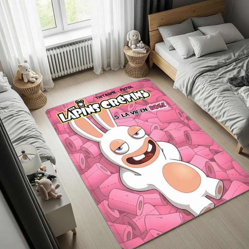 Raving Rabbids Carpet,Bedroom Rug, Doormat,Living Room Rug, Bedside Carpet, Computer Chair Mat, Christmas Gift.