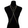 IngeSight.Z Simple Style Chain Necklace Belly Body Chain Fashion Sexy Copper Sequins Body Chain Jewelry for Women Beach Party