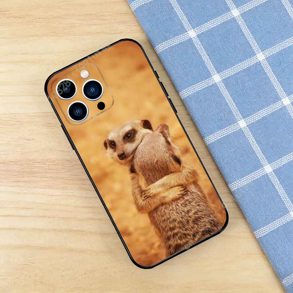 Funny Standing Meerkats Phone Case for iPhone 17 16 16E 15 14 Pro Plus Air 13 12 11 Max Mini X XR XS TPU Bumper