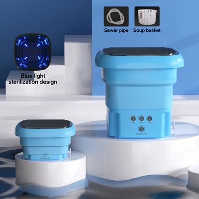 Mini lavadora portátil com cesta de drenagem, lavadora pequena dobrável para roupas íntimas, meias, roupas de bebê, toalha